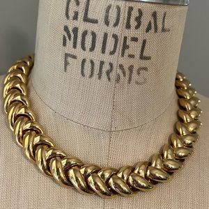 16” CINER Vintage Rope Chain Choker Gold Tone Necklace Classic Chic Collectable